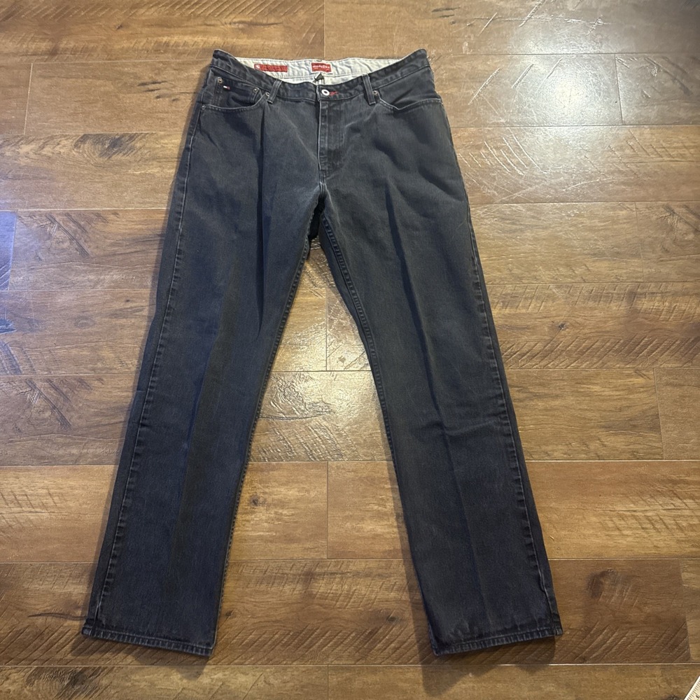 Vintage Tommy Hilfiger Red Label Jeans Men's 36x34 Faded Black Good Freedom Fit